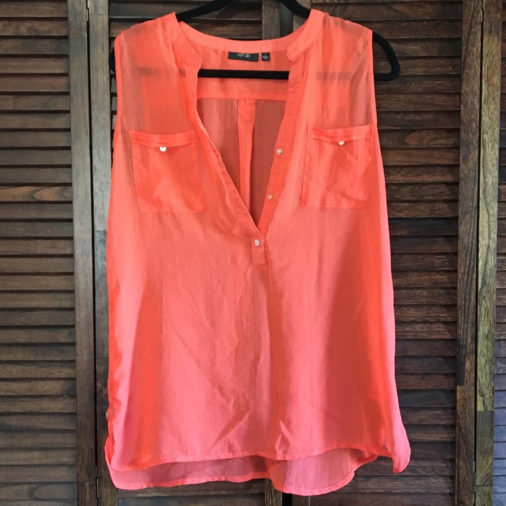 A.p.t 9 Sleeveless Sheer Blouse